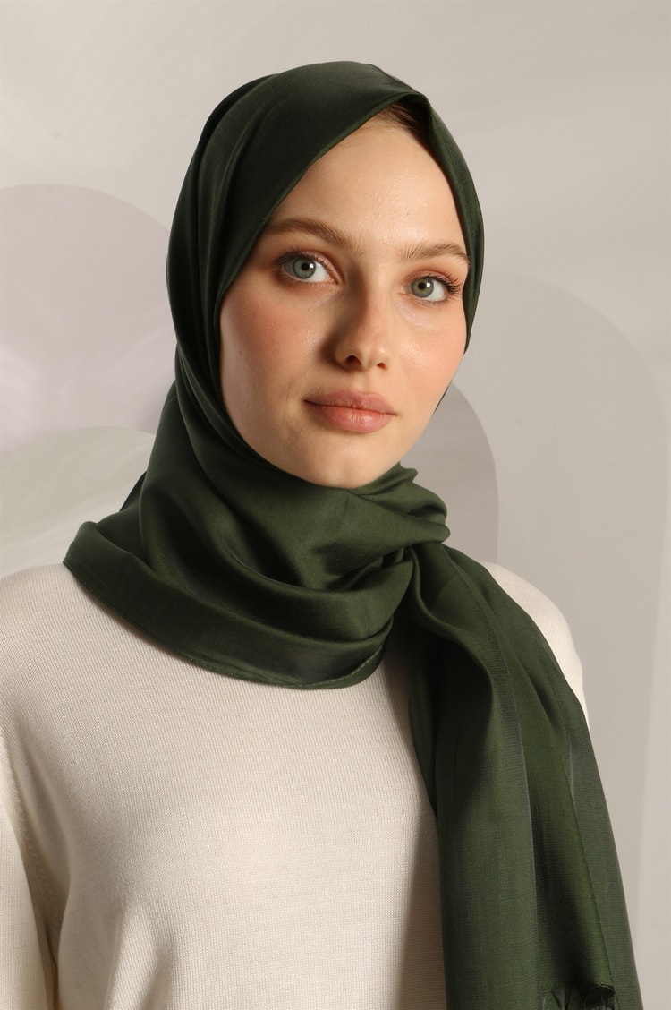 Püskül Detaylı Haki Şal 0105 