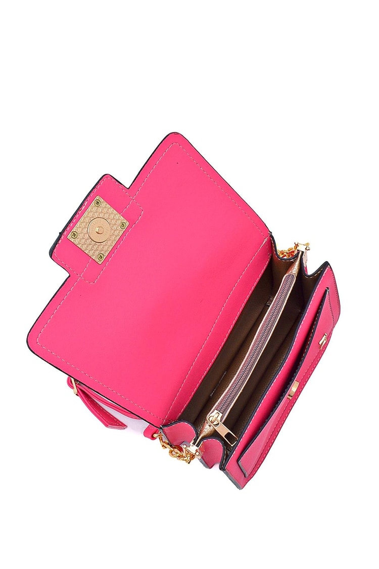 Aksesuar Detaylı Bej/Pembe Omuz Çanta Z0015