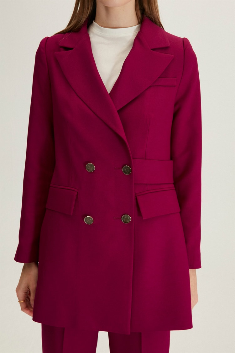 Blazer Ceket Pantolon Koyu Pembe İkili Takım TK-1085 