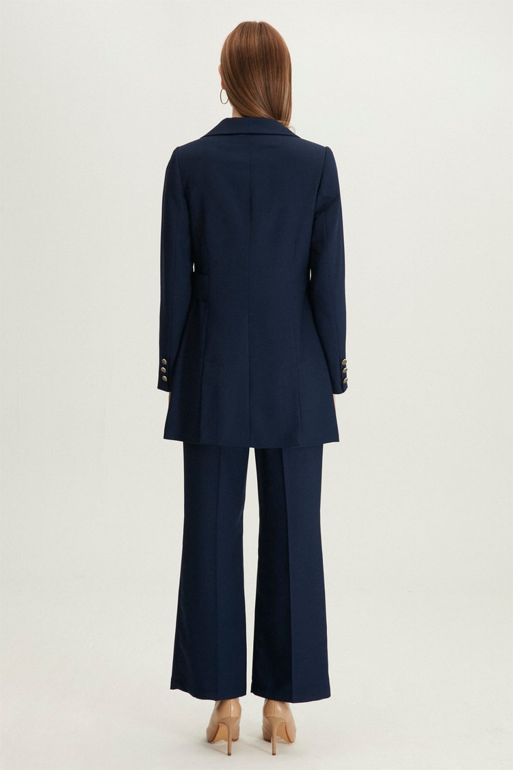 Blazer Ceket Pantolon Lacivert İkili Takım TK-1085