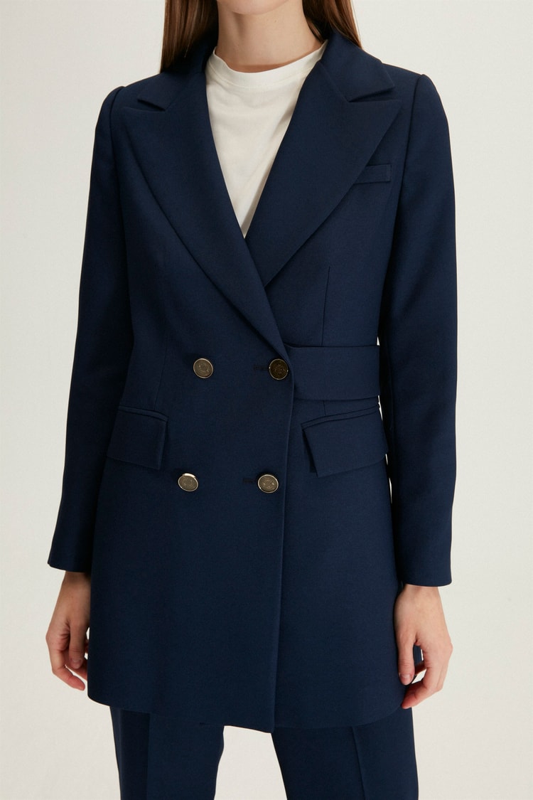 Blazer Ceket Pantolon Lacivert İkili Takım TK-1085