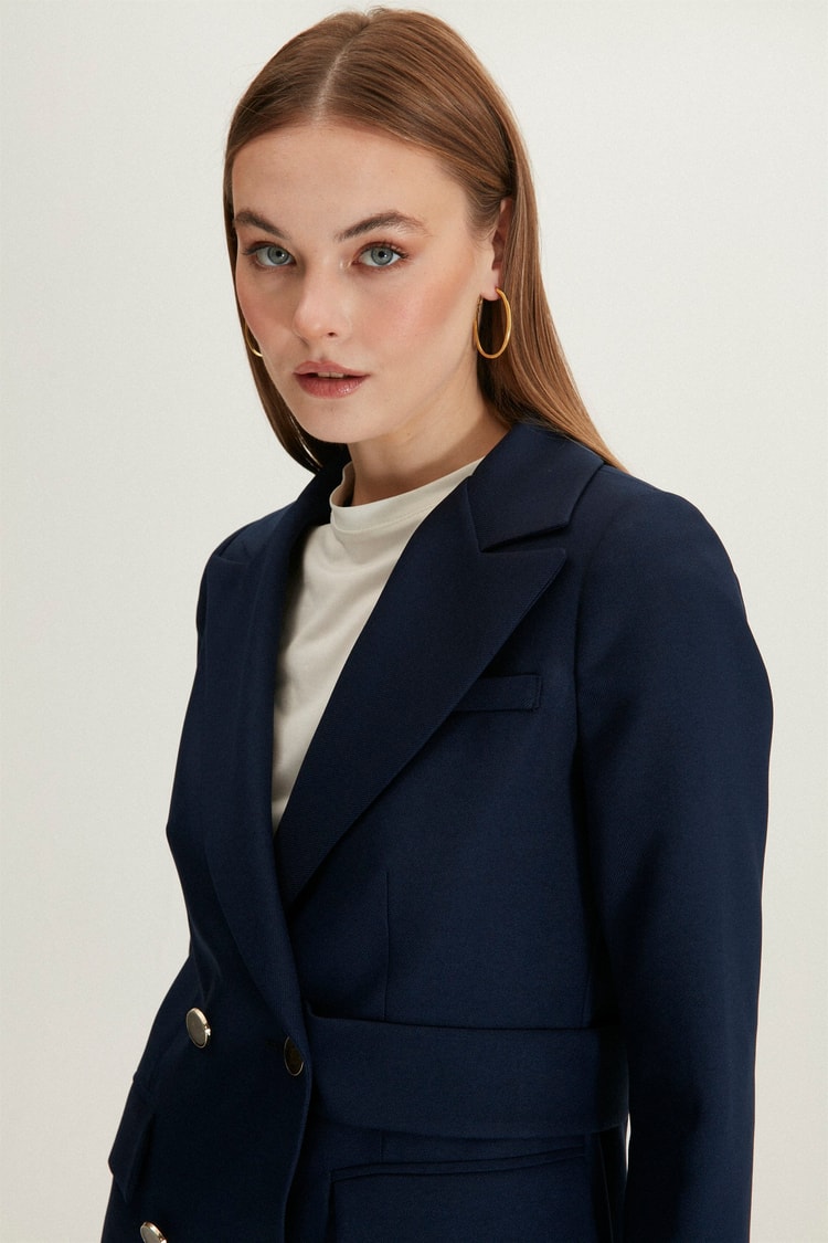 Blazer Ceket Pantolon Lacivert İkili Takım TK-1085