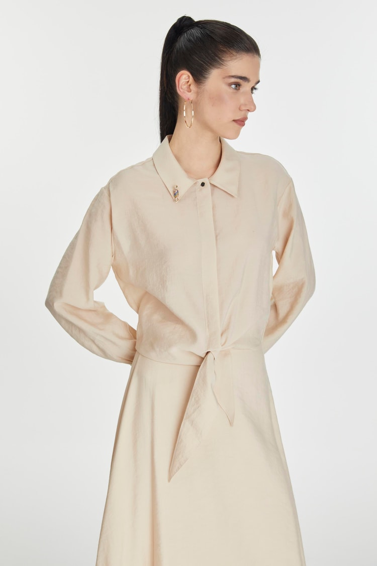 Brooch Detailed Two Piece Set TK-1361