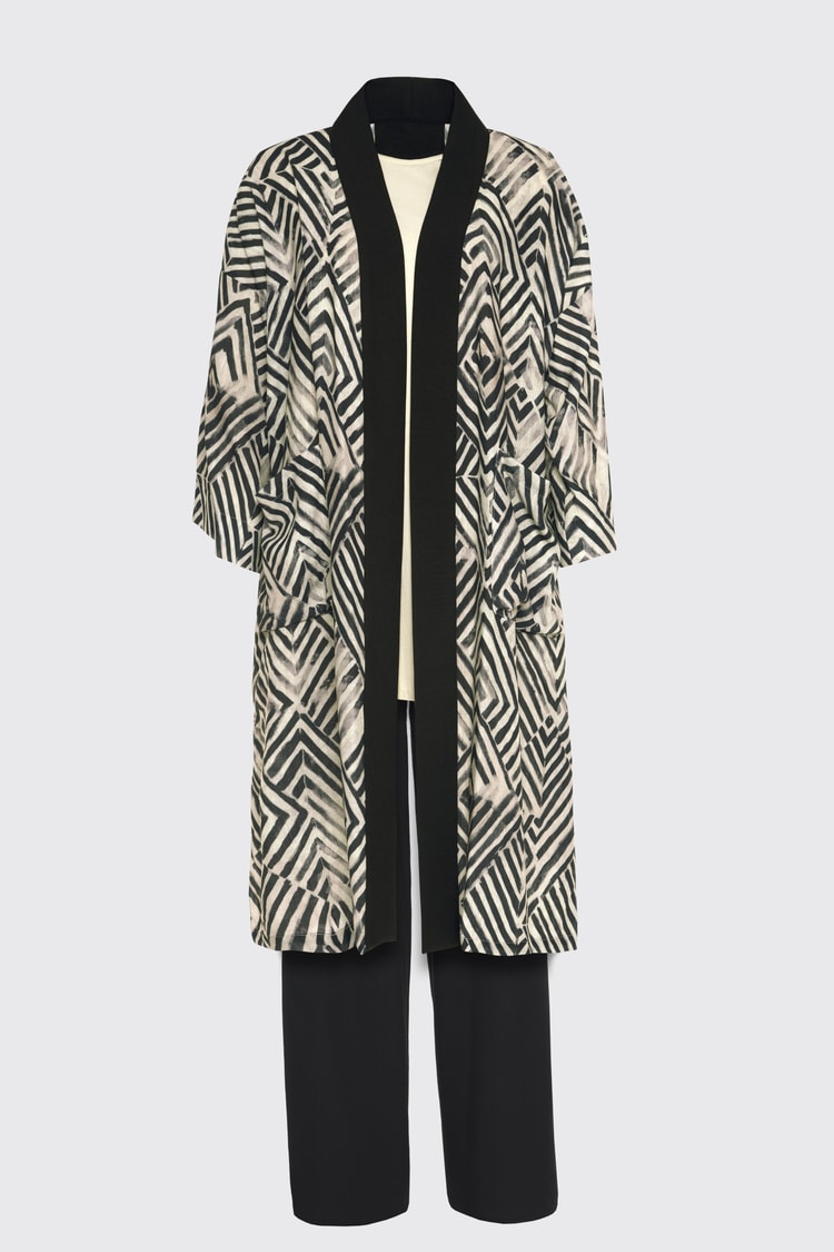 Striped Black Triple Combination Suit TK-1283