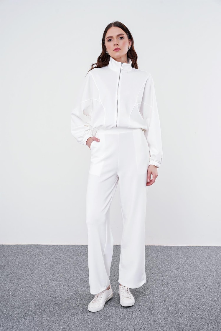 Wide Leg Fabric Pants P-0188
