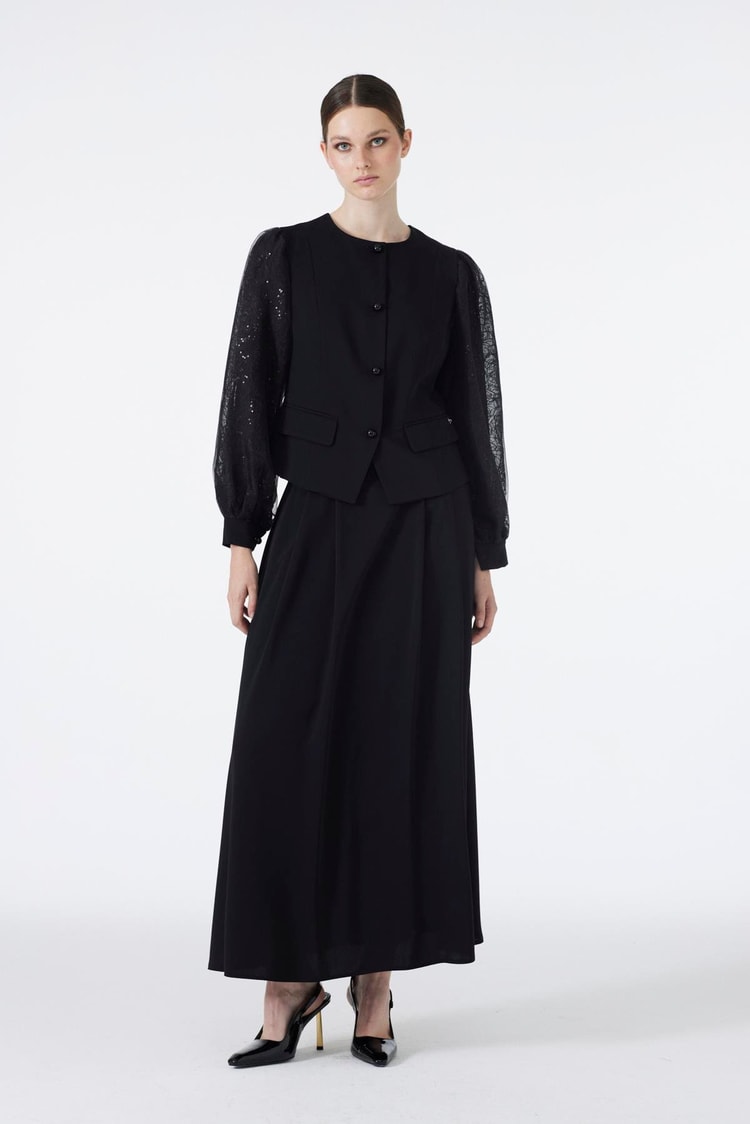 Jacket and Skirt Black TK-1529
