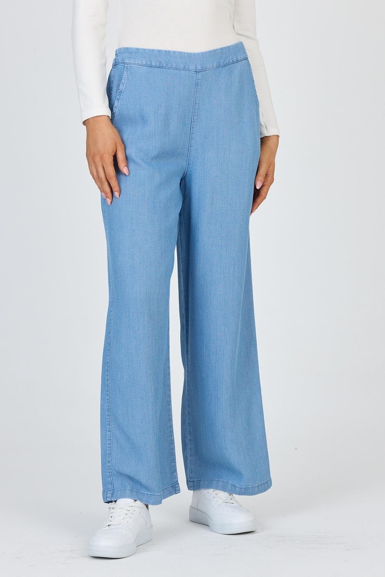 Wide Leg Fabric Pants P-0013
