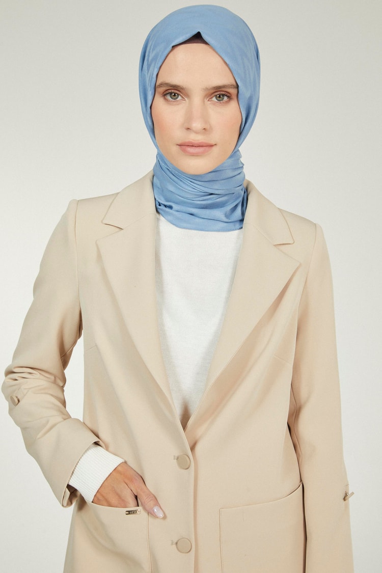 Desenli İndigo Seher Şal 0110