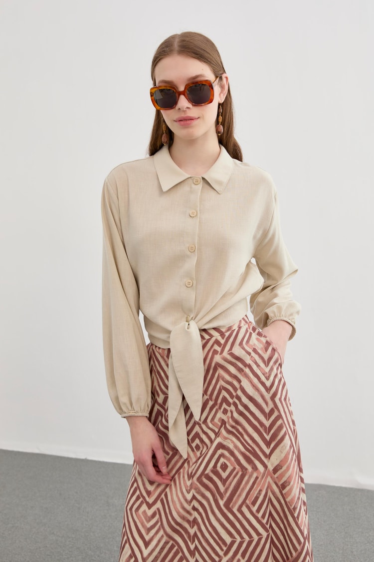 Patterned Brown Combination Suit TK-1265