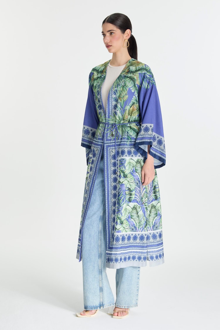 Desenli Mor Kimono GÇ-0168