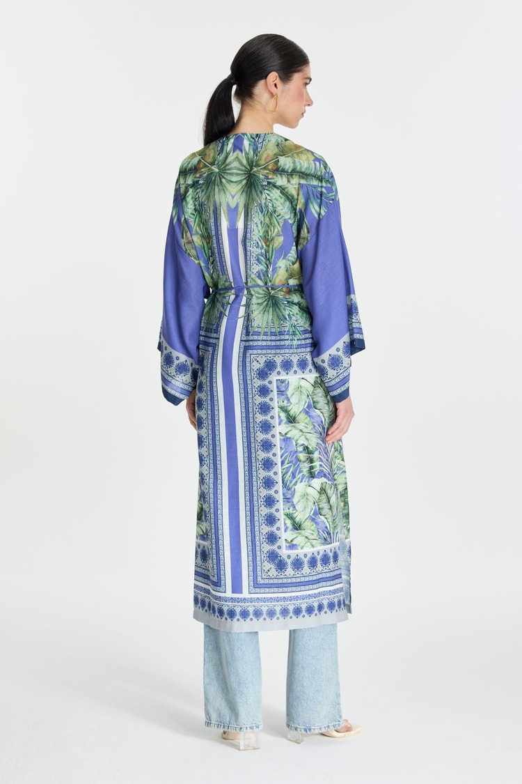 Desenli Mor Kimono GÇ-0168