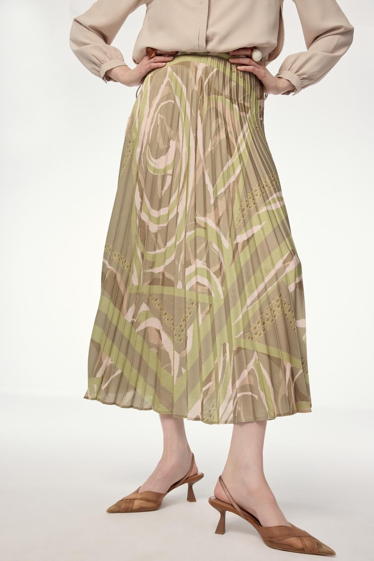 Patterned Green Skirt ETK-0155