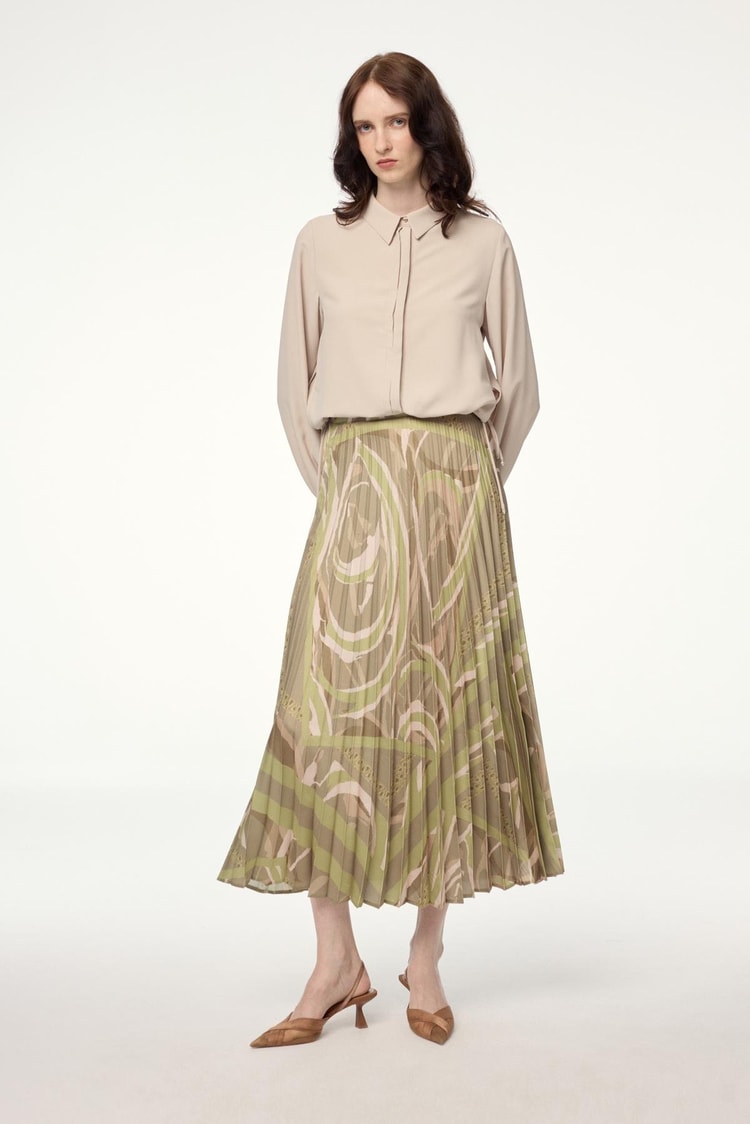 Patterned Green Skirt ETK-0155
