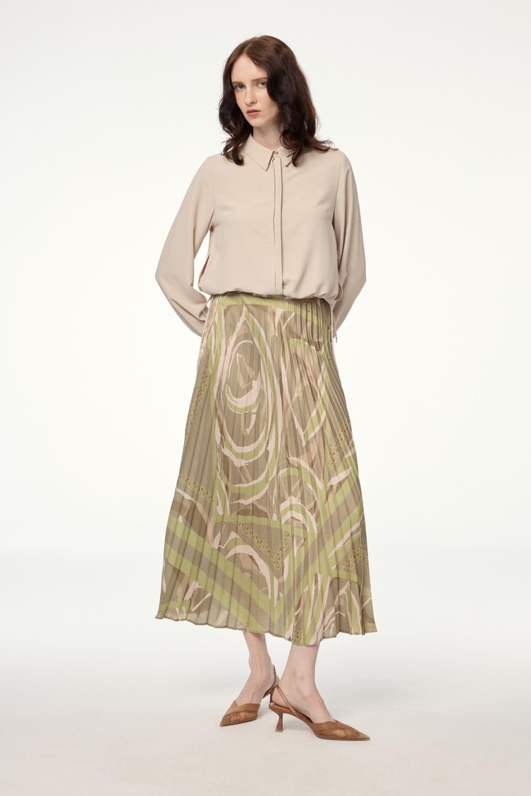 Patterned Green Skirt ETK-0155