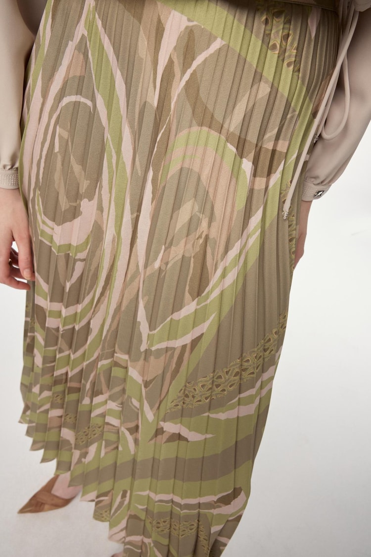 Patterned Green Skirt ETK-0155