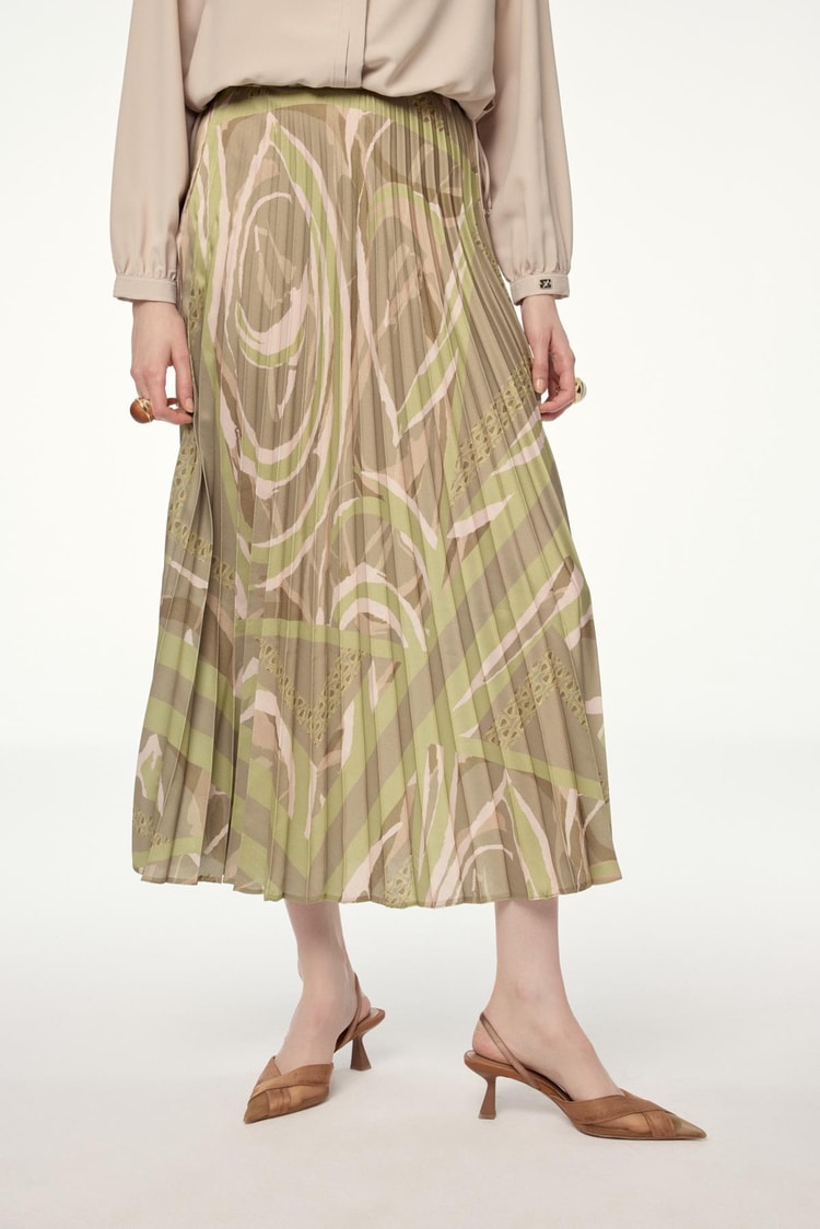 Patterned Green Skirt ETK-0155