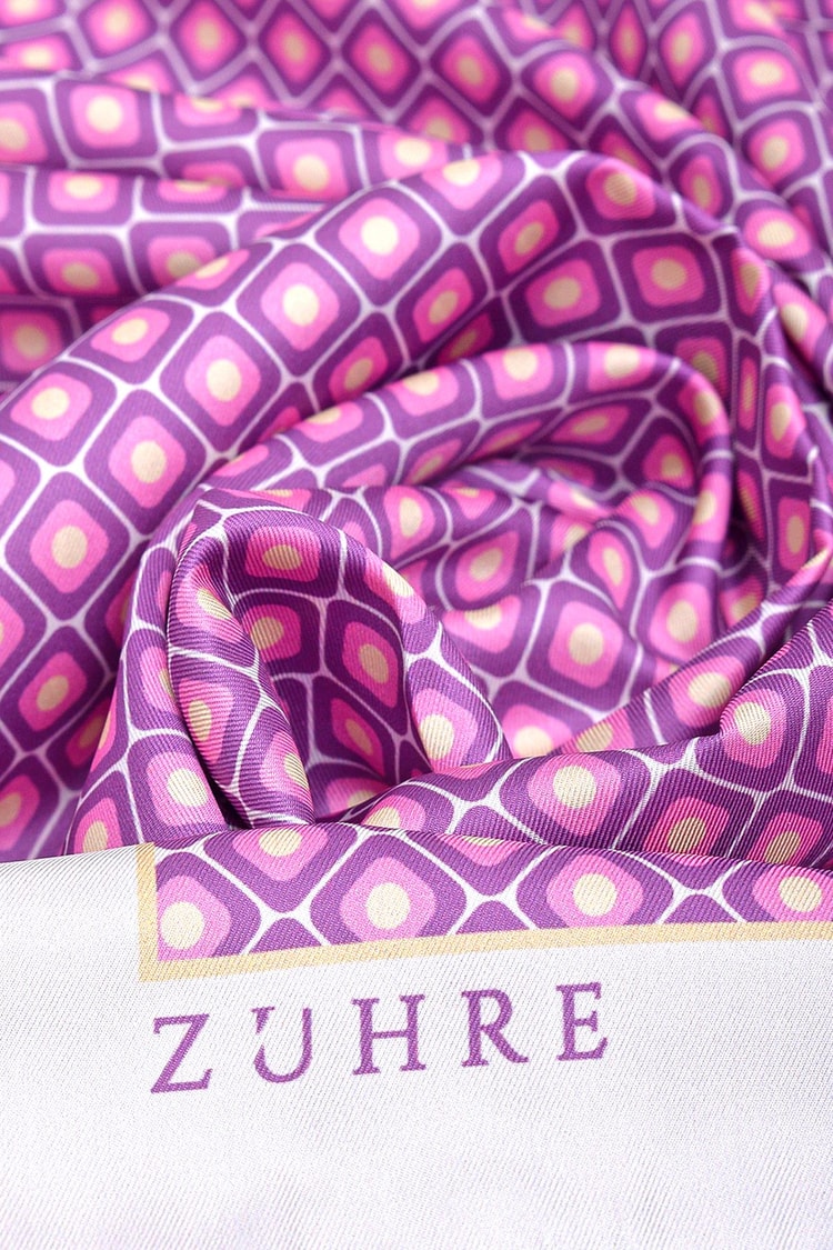 Desenli Polyester Twill Eşarp 0077 V4
