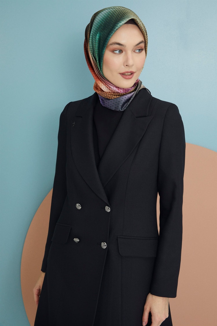 Desenli Zühre Tivil Polyester Eşarp 800-V9 