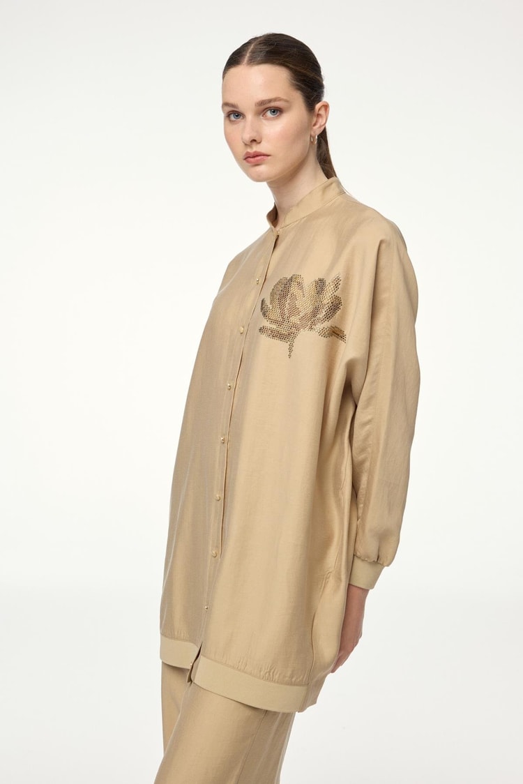 Embroidered Beige Set TK-1610