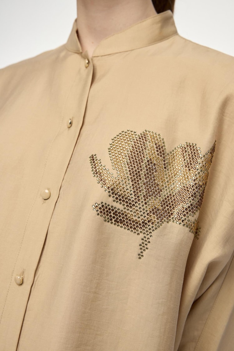 Embroidered Beige Set TK-1610