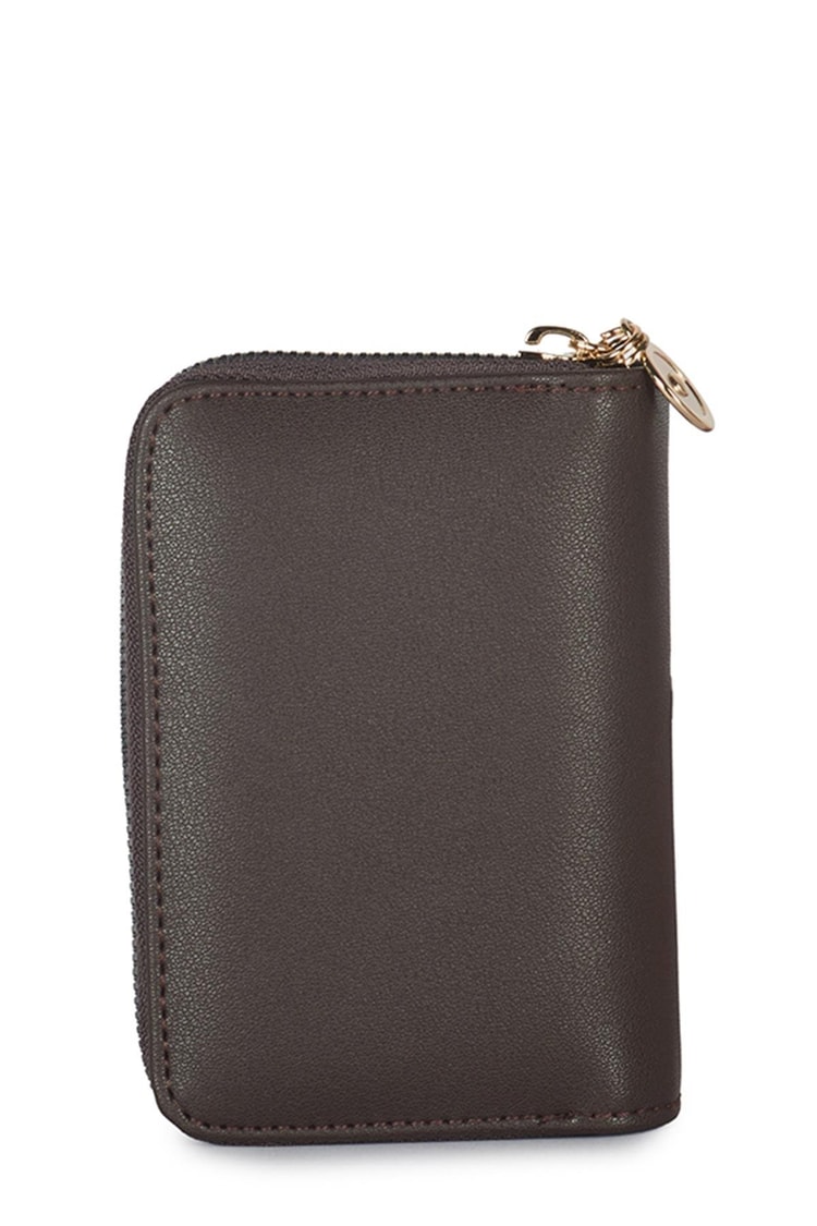 Fermuarlı Kahve Mini Cüzdan ZC025