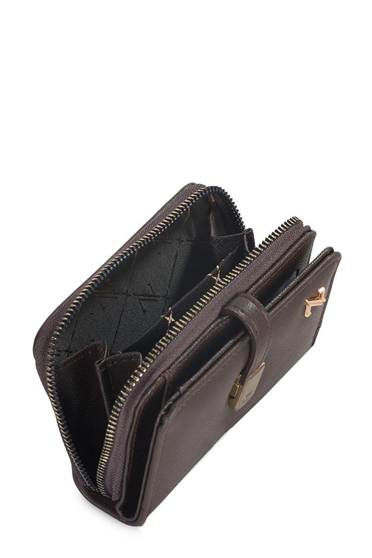 Fermuarlı Kahve Mini Cüzdan ZC025
