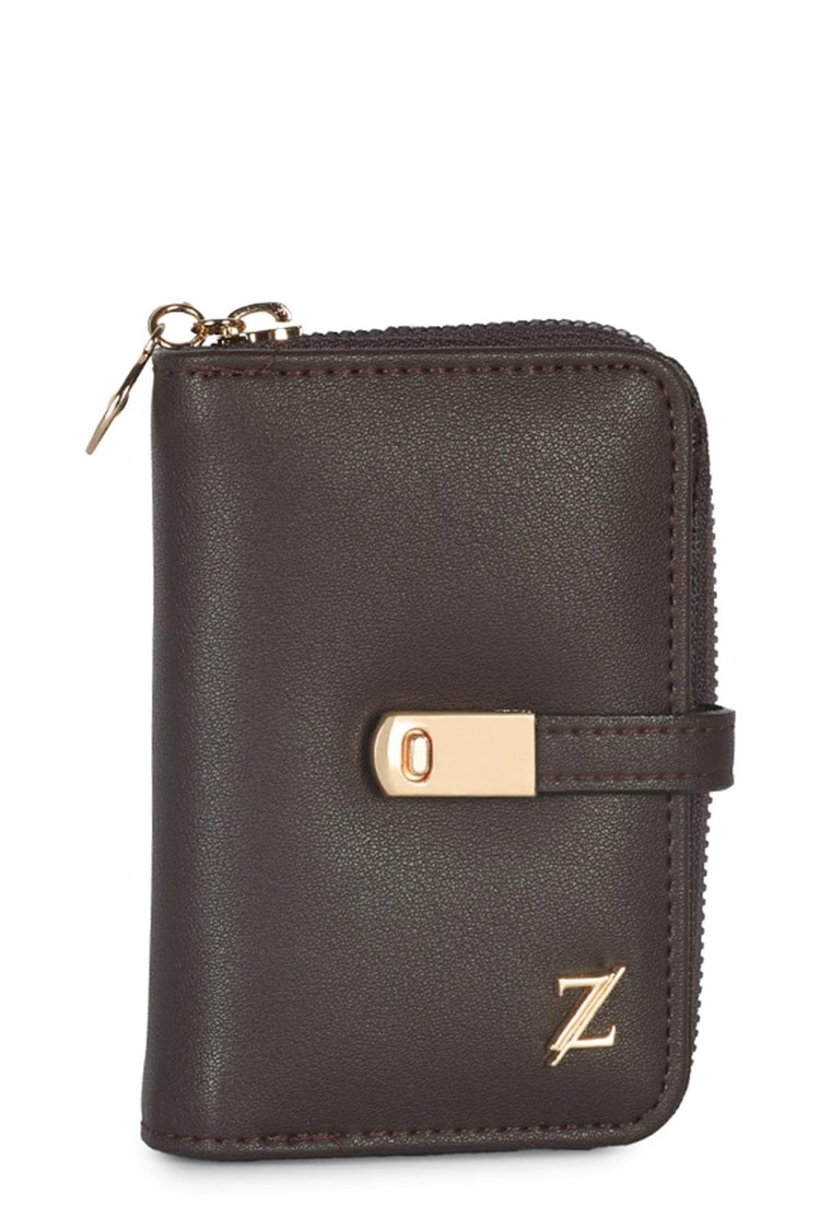 Fermuarlı Kahve Mini Cüzdan ZC025