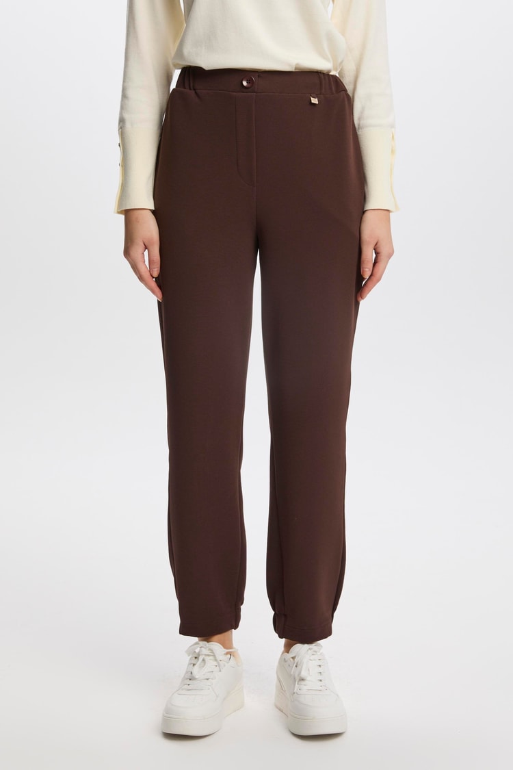 Fitilli Bel Lastikli Kahve Pantolon P-0208