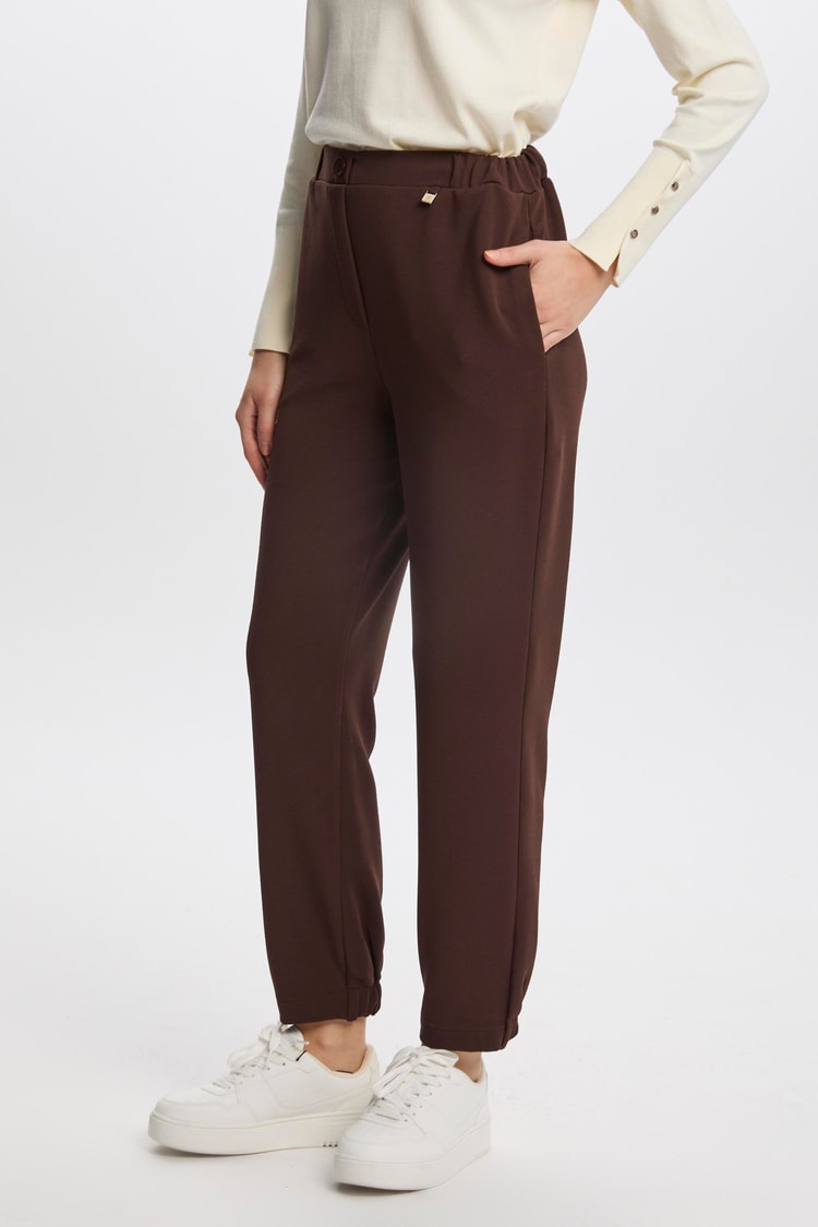 Fitilli Bel Lastikli Kahve Pantolon P-0208