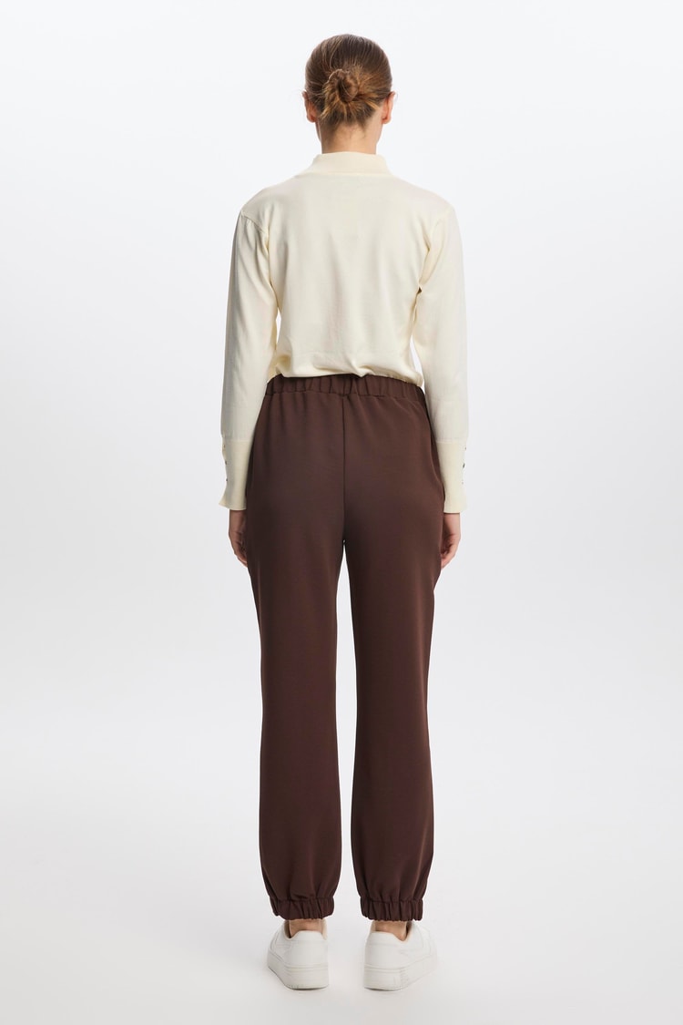 Fitilli Bel Lastikli Kahve Pantolon P-0208