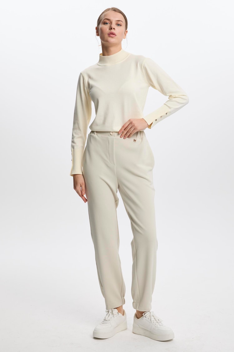 Fitilli Bel Lastikli Taş Pantolon P-0208