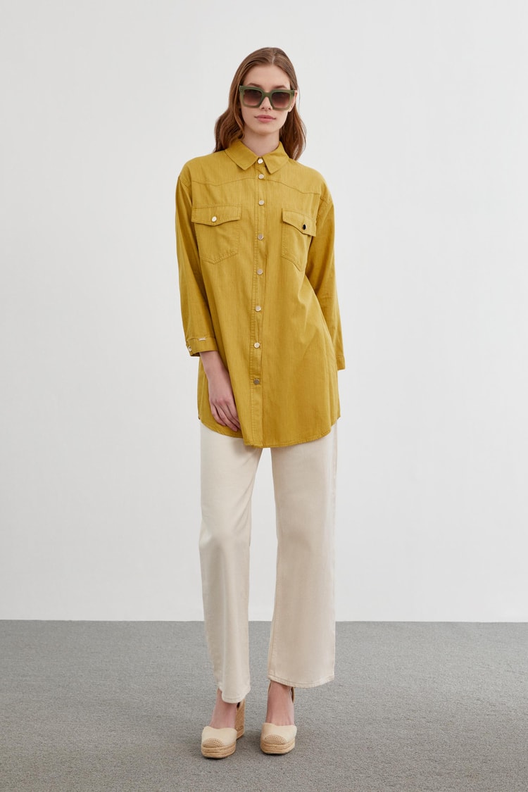 Pocket Detailed Plain Shirt G-0068