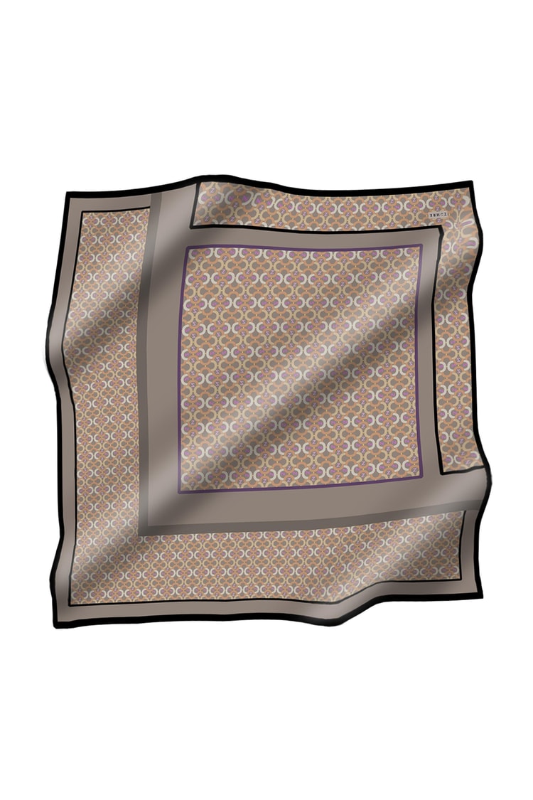 Geo Logo Polyester Twill Eşarp V8