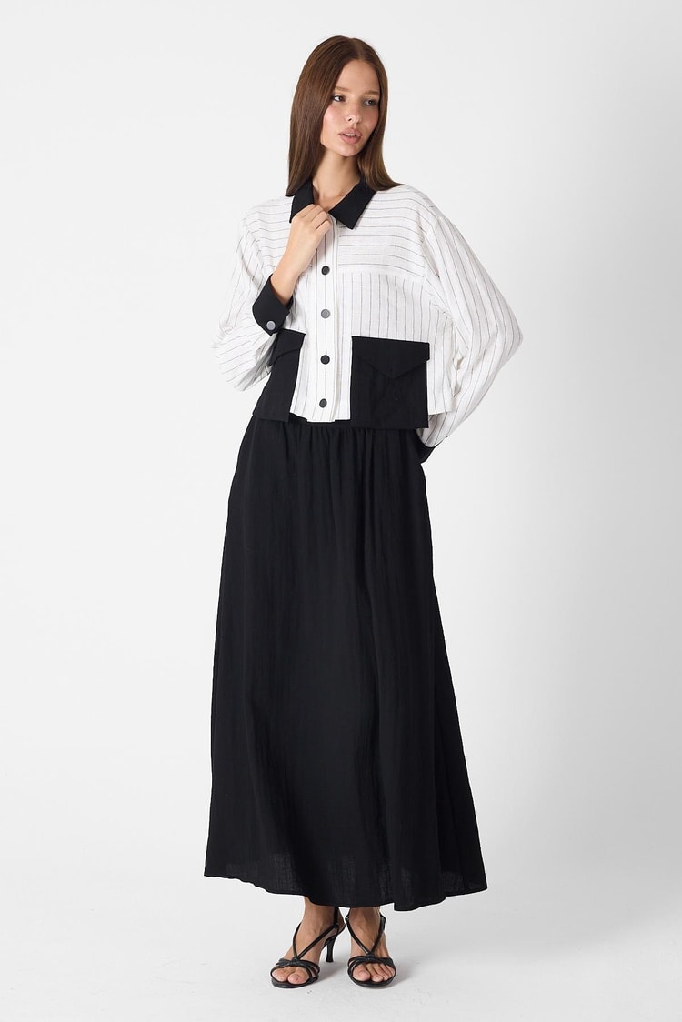 Ecru/Black Two-Piece Set TK-1617