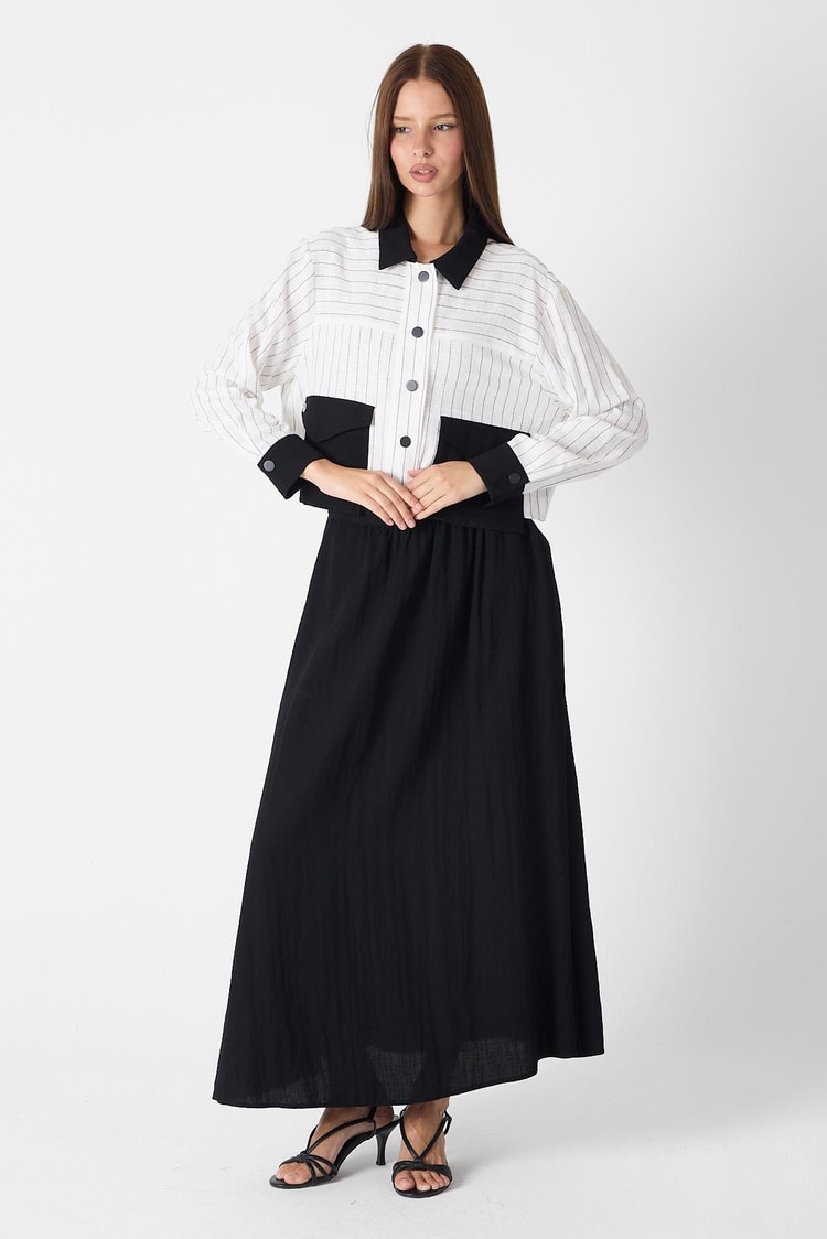 Ecru/Black Two-Piece Set TK-1617