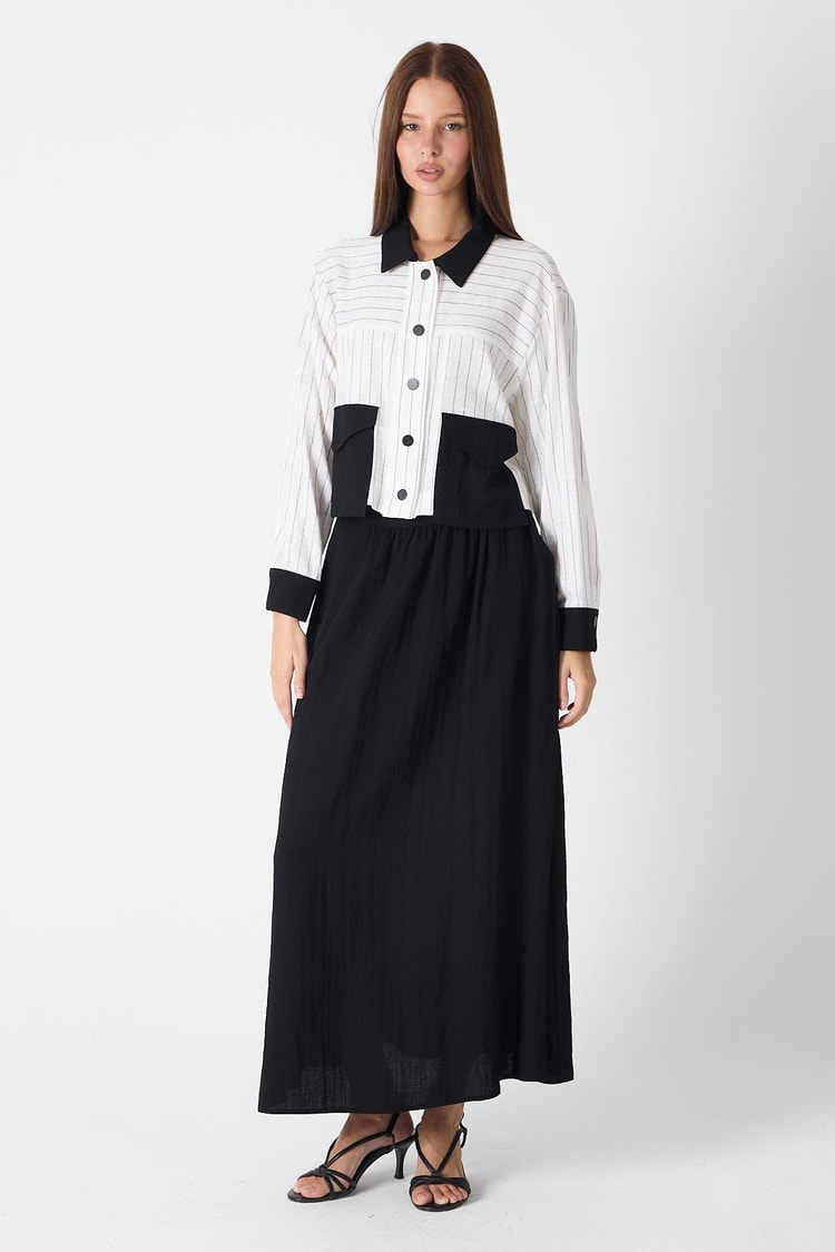 Ecru/Black Two-Piece Set TK-1617