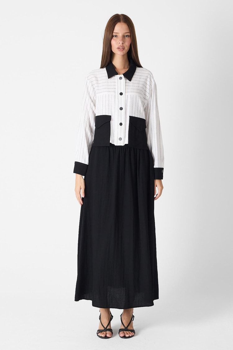 Ecru/Black Two-Piece Set TK-1617
