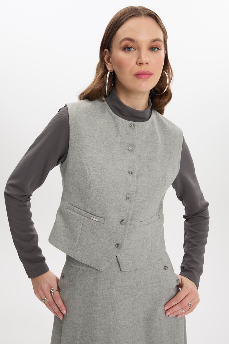 Gri Üçlü Kombin Takım TK-1355