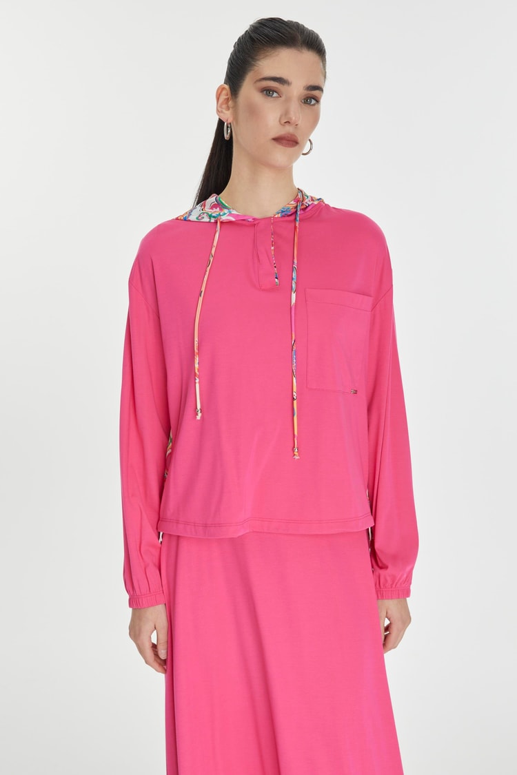 Hooded Back Detailed Combination Two Piece Set TK-1323