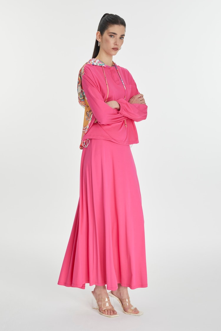 Hooded Back Detailed Combination Two Piece Set TK-1323