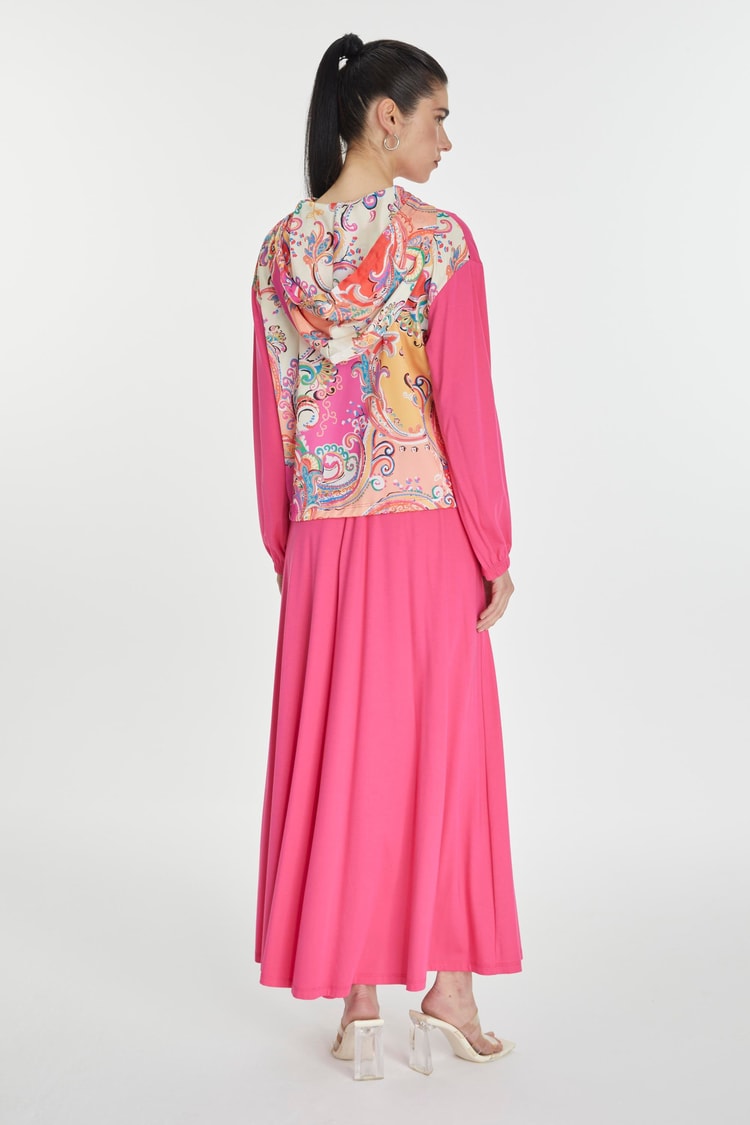 Hooded Back Detailed Combination Two Piece Set TK-1323