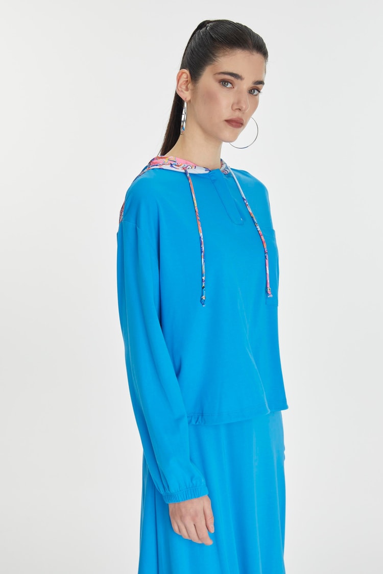 Hooded Back Detailed Combination Two Piece Set TK-1323
