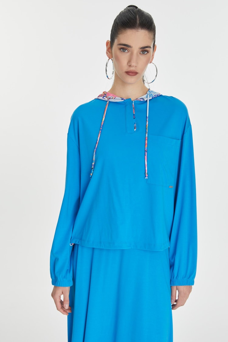 Hooded Back Detailed Combination Two Piece Set TK-1323