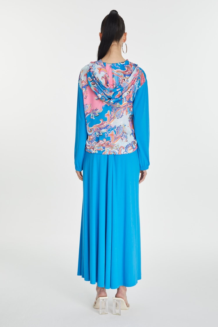 Hooded Back Detailed Combination Two Piece Set TK-1323