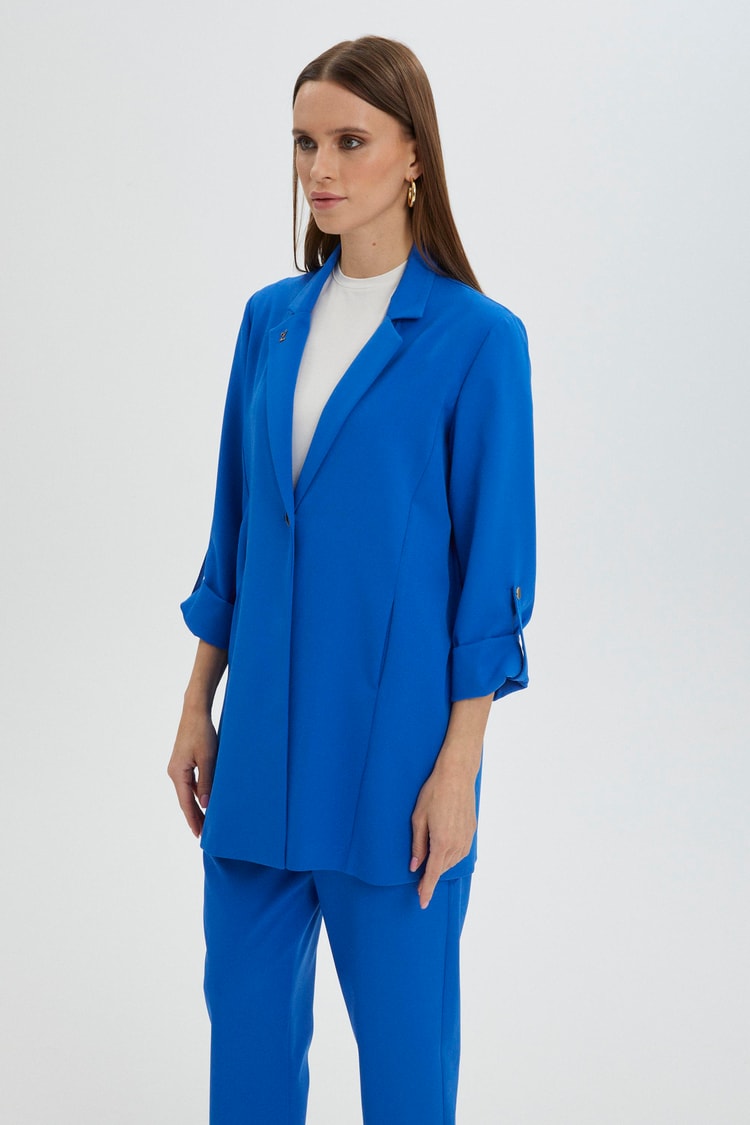 Kol Detaylı Ceket Pantolon Saks Takım TK-1144
