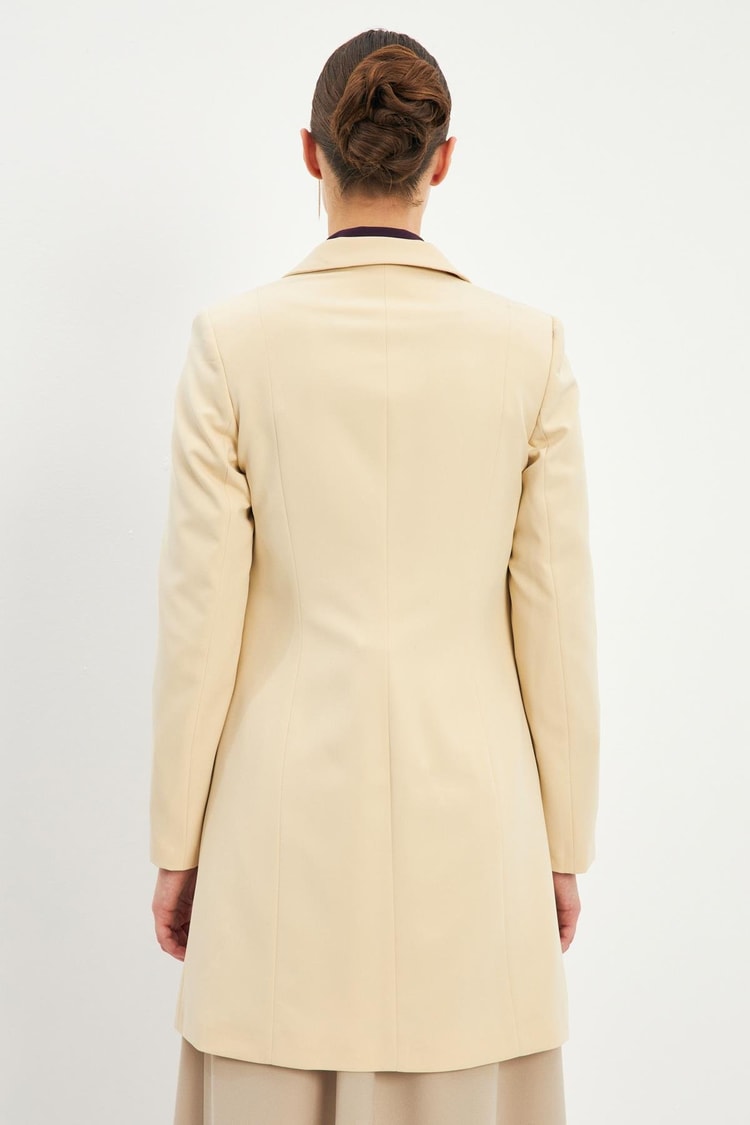 Kruvaze Yaka Blazer Ekru Ceket C-0052