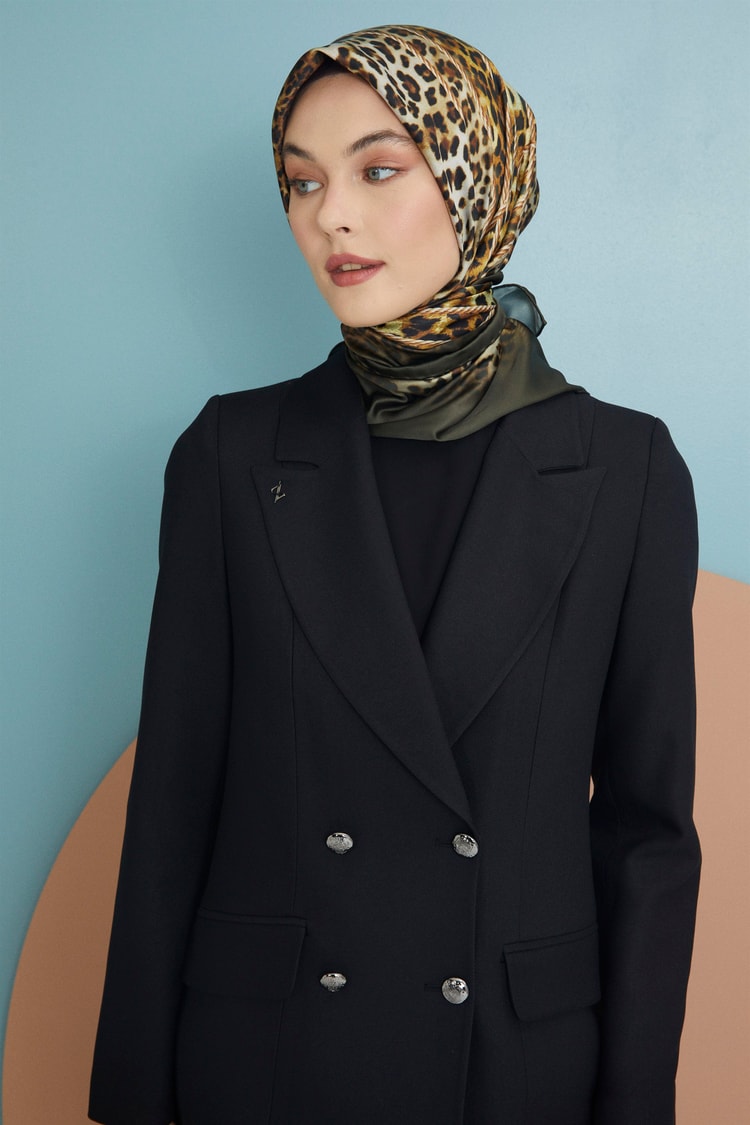 Leopar Desenli Zühre İpek Eşarp 401 
