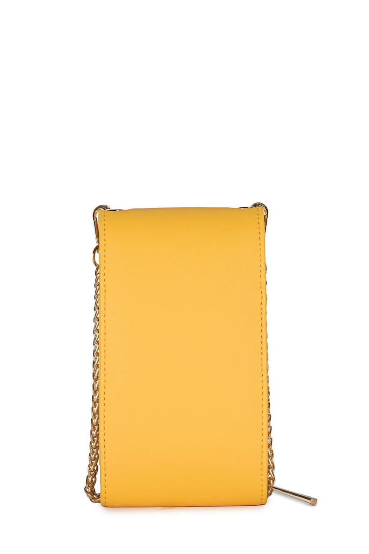 Minimal Zincir Çapraz Askılı Sarı Çanta Z0322
