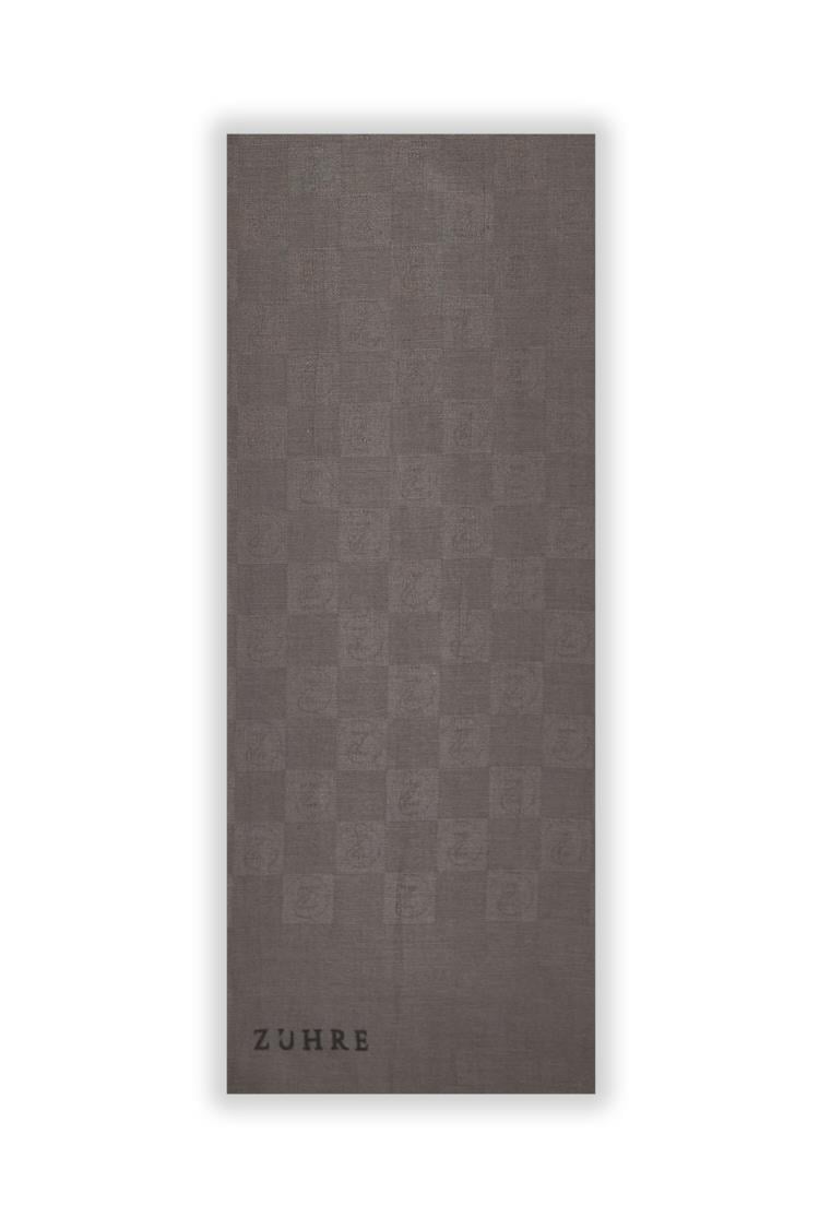 Monogram Desenli Antrasit Seher Şal 0106