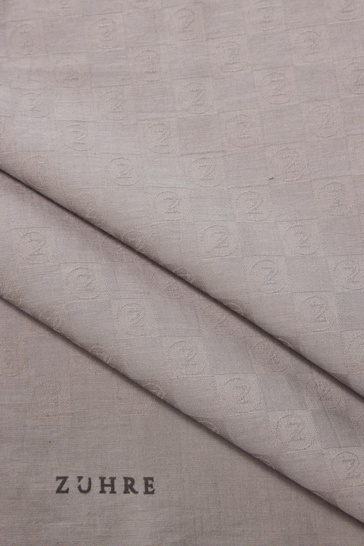 Monogram Desenli Gri Seher Şal 0106